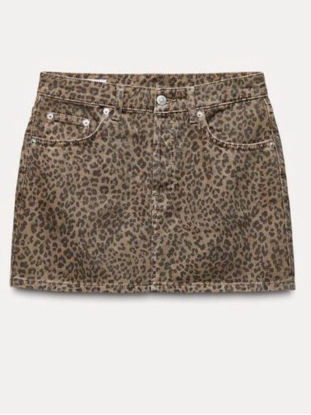 Zara Leopard Print Mini Skirt - Brown/Tan